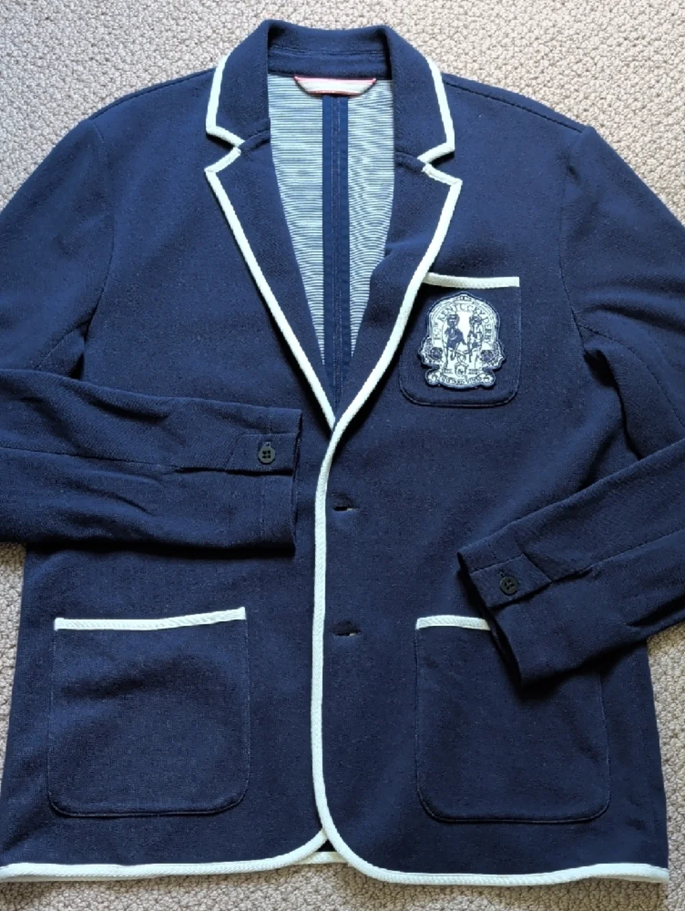 Vineyard Vines Nautical Navy Pique Blazer with Kentucky Derby Crest M